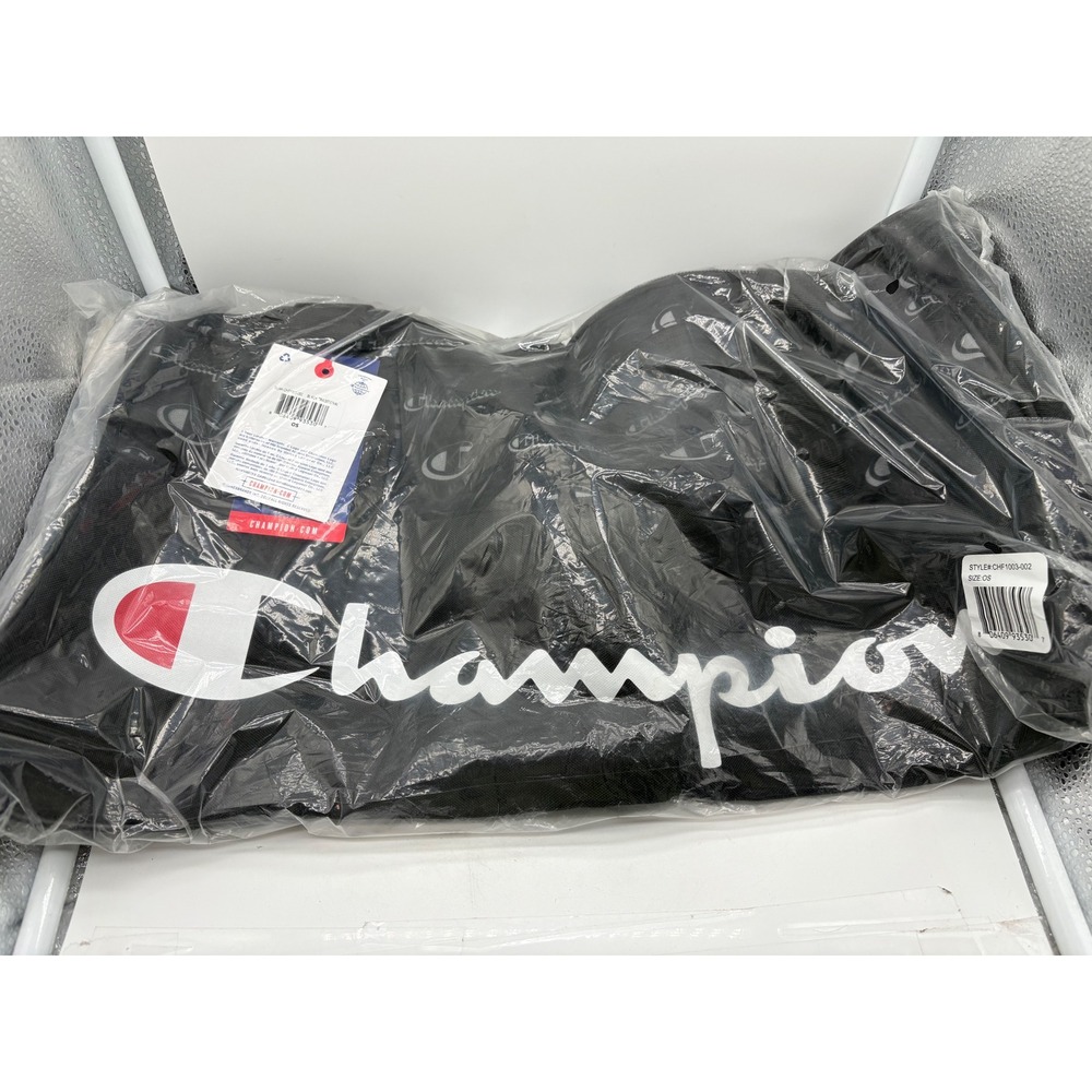 Champion Forever Champ Utility Duffel Bag Black Script Logo NWT CHF1003-002 Gym